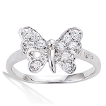H&otilde;bes&otilde;rmus 'Butterfly' h&otilde;bevalge (roodiumiga kaetud) - 12x10 mm 50 valge