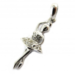Les Tr&eacute;sors De Lily [N5113] - Pendentif Argent 'Ballerine' blanc (rhodi&eacute;) h&otilde;be