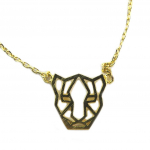 7bis [P5841] - Collier artisanal 'Origami' (panth&egrave;re) dor&eacute; - 13x10 mm kuld