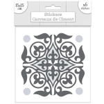 Les Tr&eacute;sors De Lily [Q7349] - Set de 6 stickers 'Carreaux de Ciment' gris - 15x15 cm hall