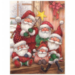 Talvine j&otilde;uluvana teemantmaal T&auml;is&uuml;mmargune teemanttikandid Ristpistes 20X30CM