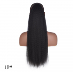 XINRAN Afro Women Long Kinky Straight Puff Ponytail s&uuml;nteetilisest kiust juuksepikendused naistele igap&auml;evaseks kandmiseks 1B
