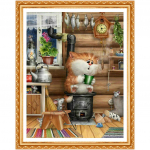 Teemanttikandid Multikad kassimustrilised kivid pildid isetehtud teemantmaaling ristpistes 20X30CM