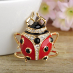 Blucome armsa lepatriinu kujuga prossid Biitlite n&ouml;&ouml;pn&otilde;elad Kristallid korsaaž naistele lastele punane