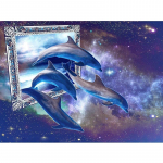 5D Teemantmaal Delfiin Pildil Teemanttikandid Ristpistes Kodukaunistus K&auml;sitsi valmistatud kingitused Round 20x30cm