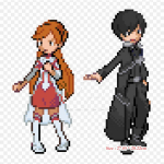 Asuna Pixel Art Asuna Kirito triikimisplaastrid r&otilde;ivastele, aplikatsioonid, kleebised riietele, kuumustundlik kohandatud plaaster