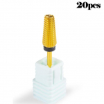 20 tk 5-IN 1 koonilised kuldkarbiidist naelte puurid Kahesuunalised karbiidiotsakuga puuritarvikud Manik&uuml;&uuml;ri geellaki jaoks m&otilde;eldud frees