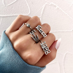 5tk/komplekt Roosa br&auml;ndi loominguline s&otilde;rmus Black Peach Solitaire s&otilde;rmuse s&uuml;nnip&auml;evapeokomplekt
