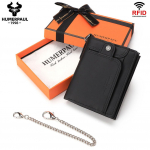 HUMERPAUL ehtsast nahast meeste rahakott RFID l&uuml;hike t&otilde;mblukuga m&uuml;nditasku v&auml;ike suur mahutavusega rahakotid br&auml;ndi kvaliteetse disainiga rahakott must