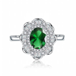 BELLA BOX klassikalised neljaharulised avanevad muudetava suurusega s&otilde;rmused naistele, tsirkoonist kihluspeole, peen ehe kingitus Adjustable Opening roheline