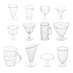 12-osaline Toidum&auml;ngu Tass J&auml;&auml;tise Sundae Tass Konteiner Savi Mini Tass Plastikust Toidum&auml;ng Ise Tee Miniatuur Simuleeritud Tassid