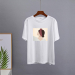Hirsionsan Vintage tr&uuml;kitud T-s&auml;rk naiste suvised &scaron;ikid s&auml;rgid 100% puuvillased elegantsed džemperriided Suurem&otilde;&otilde;tmeline vabaaja pullover top M valge