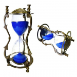 17,78 cm messingist graveeritud liivakell, klassikaline merev&auml;e messingist kujuke, lauaplaadi kaunistusega messingist liivataimer