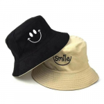 Unisex &auml;mbrim&uuml;ts Smiley Tikand Naiste Puuvillane Velvet Kahepoolne Bob Hip Hop M&uuml;ts Nelja hooaja Panama Beach Fishing p&auml;ikesem&uuml;tsi black beež