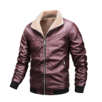 IELGY Fashion meeste nahkjakk pluss Velvet, suur suurus, mis hoiab sooja M must