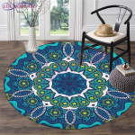 Boho Art &uuml;mmargune vaip flanellist joogamatt, padi elutuba, magamistuba, &otilde;ppevaip P&otilde;randamatt Mandala print libisemisvastane toolimatt 60cm