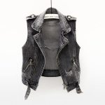 T&uuml;drukute r&auml;situd kauboi vest. Denimvest varrukateta topid L&uuml;hike jakk XXXXXL sinine
