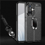 Litchi nahast tekstuuriga pehme silikoon&uuml;mbris Oneplus Nord CE 3 Lite magnetilise r&otilde;ngahoidja kate jaoks Nord CE3 Lite N30 koos kaelapaelaga For Nord CE 3 Lite must