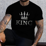 Suvine meeste triibuline K T-s&auml;rk 3D prindiga l&uuml;hikeste varrukatega dressipluus King K/ Spades A Pattern Harajuku T-s&auml;rk Oversized Meeste T-s&auml;rk 5XL