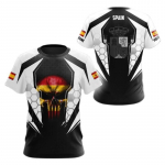 Hispaania lipp Graafiline meeste T-s&auml;rk vaba vabaaja l&uuml;hikeste varrukatega s&auml;rgid, suured t-s&auml;rgid, Hispaania veteranid, topid Kamuflaažir&otilde;ivad Xl S