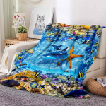 Ookeani delfiinimustriline tekk 3D-prinditud tekk soe pehme vooditekk elutuba magamistoa diivan tekk Viskatekid 150x180cm