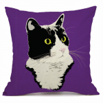 RZN Black Pet Cat Linane padjap&uuml;&uuml;r Diivan Ruut dekoratiivne Padjakate Loomamustriline Padjakate 45X45cm