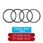 4 tk/6 tk s&uuml;sinikkiust autoukse k&otilde;lar valjuh&auml;&auml;ldi dekoratiivne &uuml;mmargune kaane kleebised Auto tarvikud BMW X5 E70 X6 jaoks 3 Color Style 4pcs black