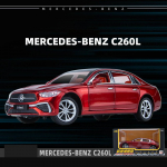 1/24 skaalaga Benz C260L survevalatud automudeli m&auml;nguasi, tagasit&otilde;mmatav m&auml;nguasi koos heli ja valgusega lastele v&auml;ikelastele poistele t&uuml;drukutele m&otilde;eldud kingituste kollektsioon 1/24-23x7.8x6.7cm tumepunast v&auml;rvi