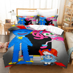kemila 3D Huggy wuggy tekikott koos padjap&uuml;&uuml;riga, kaheinimesevoodi, kaheinimesevoodi, suur kuninganna voodiriided, voodipesu AU Double 180x210
