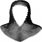 Chainmail Coif keskaegse r&uuml;&uuml;tli renessansi soomuskett postkapuuts Viking LARP 16 Gauge