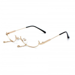 Alumine poolraamiga prillid Naiste veepiisad ilma l&auml;&auml;tsede kaunistuseta, sest teine ​​element koos kett-prillide raamiga