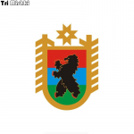 Tri Mishki W1258 Karjala Vabariigi lipp ja vapp. Pvc-kleebiste kleebis autode kaitseraua s&uuml;learvuti seinal 13cm -S