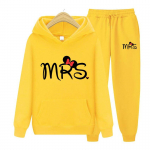 Spordidress, 2-osaline komplekt, Unisex naiste MRS Print Hoodies Fliisist dressipluus+p&uuml;ksid &Uuml;likond T&auml;navar&otilde;ivad Spordi&uuml;likond lahtised topid S