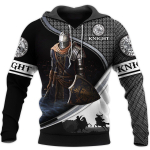 Knights Templar meeste kapuutsiga 3D-prindiga &uuml;lisuur dressipluus Moodne lahtine jakk Pullover vabaaja kapuutsiga t&auml;navar&otilde;ivaste topid 3XL
