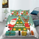 3D Luksuslik uusaasta voodipesu komplekt aastavahetuse atmosf&auml;&auml;riga Sisustus &uuml;he-/kaheinimesevoodi AU/EU/DE uusaastatuba lukuga magamistoa sisekujundus DE 100x135cm
