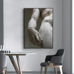 Must valge Taaveti k&auml;siskulptuur L&otilde;uendmaalid Plakatid ja tr&uuml;kised Seinakunstipildid elutoa jaoks Kodukaunistused Kingitus Quadro Ilma raamita 21*30cm