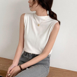 Seksikas silmkoeline suvine turtlene kaelusega s&auml;rk naiste seljatugedeta T-s&auml;rk Vest vabaaja naiste Camisole pluus Varrukateta &otilde;huke topp 13122 One Size