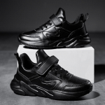 Laste nahast mustad vabaajajalatsid Veekindlad poiste kingad 27 must