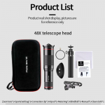 48x Super Telepo Zoom mobiiltelefoni objektiiv V&otilde;imas monokulaarne metallteleskoop mobiilne HD Telepo objektiiv koos statiiviga telkimiseks 48X
