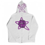 Y2k Harajuku suure t&otilde;mblukuga kapuuts, t&auml;hetr&uuml;kiga t&auml;navar&otilde;ivad hip-hop t&otilde;mblukuga kapuutsiga dressipluus kiri pikkade varrukatega topsid S valge