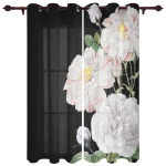 Roosid Lilled Valged roosid Kardinad elutuppa Moodne k&ouml;&ouml;gikardin Kodu Magamistoa Akende Rulood 135W x 60H(cm)