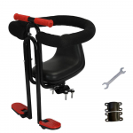 Ees paigaldatav lapsetool jalgrattatoolile Lastele m&otilde;eldud turvatool koos piirdeaia ja jalatoega must