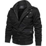 Disain S&uuml;gis- ja talvemood Meeste armee s&otilde;jav&auml;e plaastriga polsterdatud lukuga jope &otilde;ues, soe mood meeste vabaaja taktikaline talvevillane mantel. 5XL must