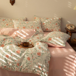 Lilleline neljaosaline puhtast puuvillast voodilina tekikate v&auml;ike v&auml;rske puuvillane ins printsessi stiilis voodi kolmeosaline komplekt 1.2m bed sheet 3pcs