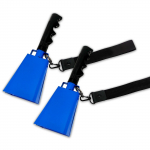 Kahe komplektiga lehmakell koos k&auml;epidemega m&uuml;ra tekitajatega jalgpallim&auml;ngude jaoks, rant&scaron;o spordi&uuml;rituste pidukontsert, 9 tolli punane