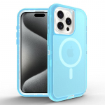 3 IN1 l&auml;bipaistev l&ouml;&ouml;gikindel &uuml;mbris iPhone 14 13 12 15 Pro Max 14PLUS 15PLUS jaoks Magsafe magnetilise juhtmevaba laadimiskatte jaoks iPhone 12 sinine