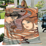 Junji Ito Tomie Kawakami Vaim Pehme Pl&uuml;&uuml;sist Tekk, Flanelltekk Visketekk Elutuppa Magamistuppa Voodile Diivanile Piknikukate 75x100cm (30x40inch)