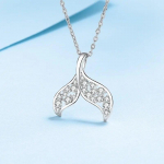 Merineitsi delfiinide kaelakee S925 h&otilde;be 100% t&otilde;eline D v&auml;rvi moissanite, l&auml;bitud teemanttesti naiste lihtne kaelakee, armsad ehted