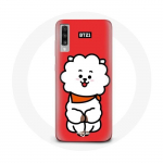 Coque pour Samsung Galaxy A50 BTS Bangtan Gar&ccedil;ons BT21 RJ de Jin Fond Rouge