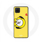 &Uuml;mbris Samsung Galaxy A12 Bangtan BTS BT21 Chimmy Jimin kollase taustaga